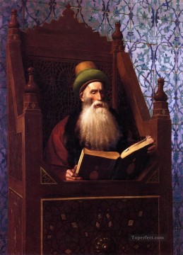 Mufti leyendo en su taburete de oración árabe Jean Leon Gerome Pinturas al óleo